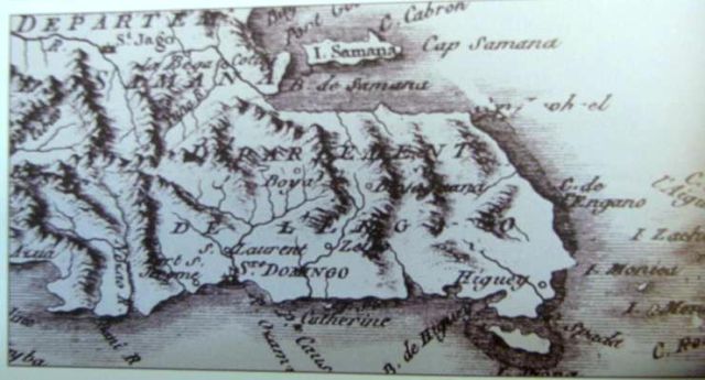 Carte de l'île de Samaná 19ème siècle